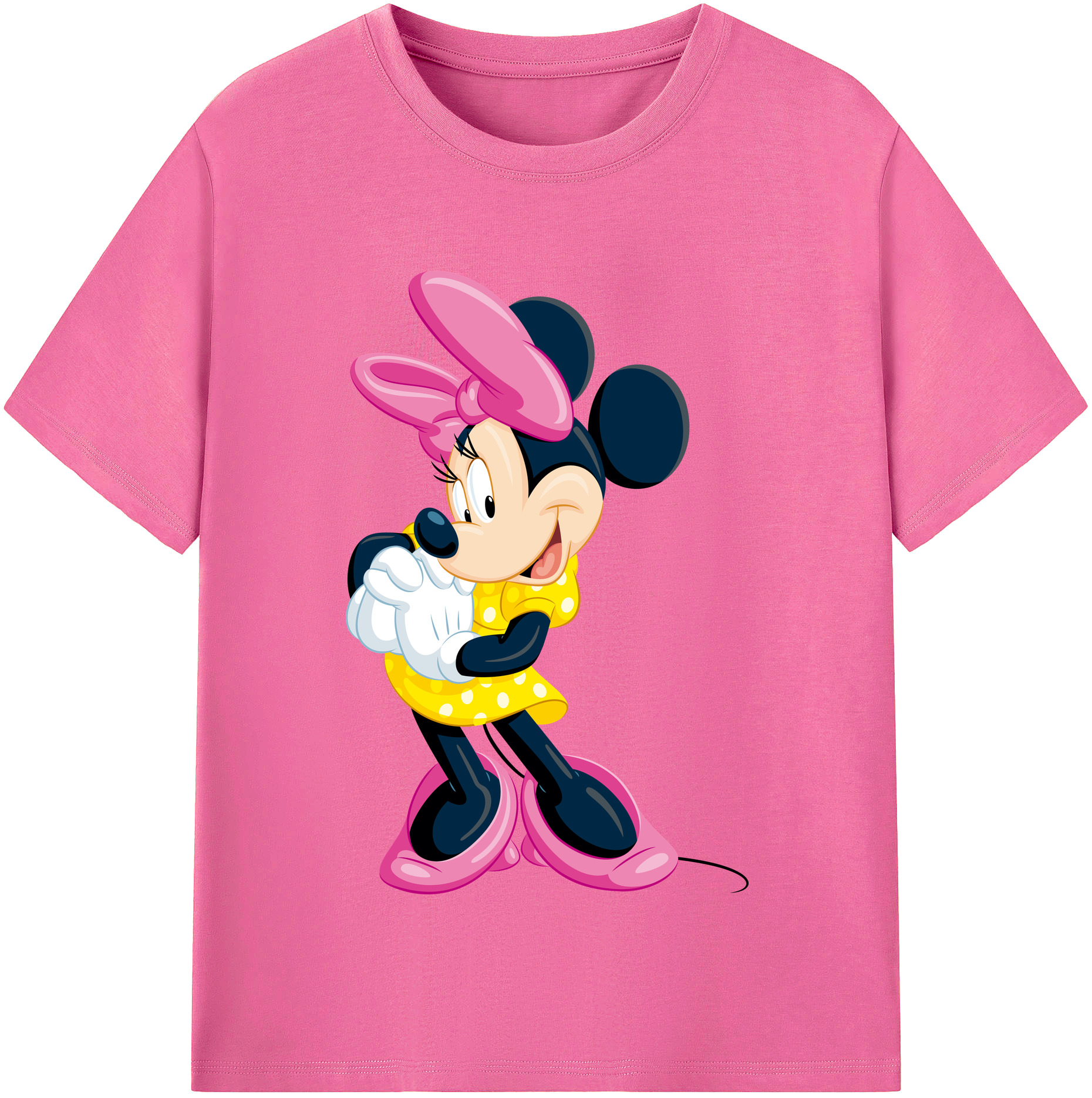 （画像用） ミッキーマウス Mickey Mouse レディースカジュアルプリントTシャツ（綿100％）